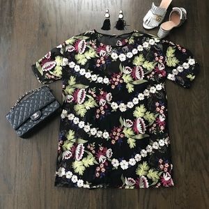 Zara Floral Mini Shift Dress